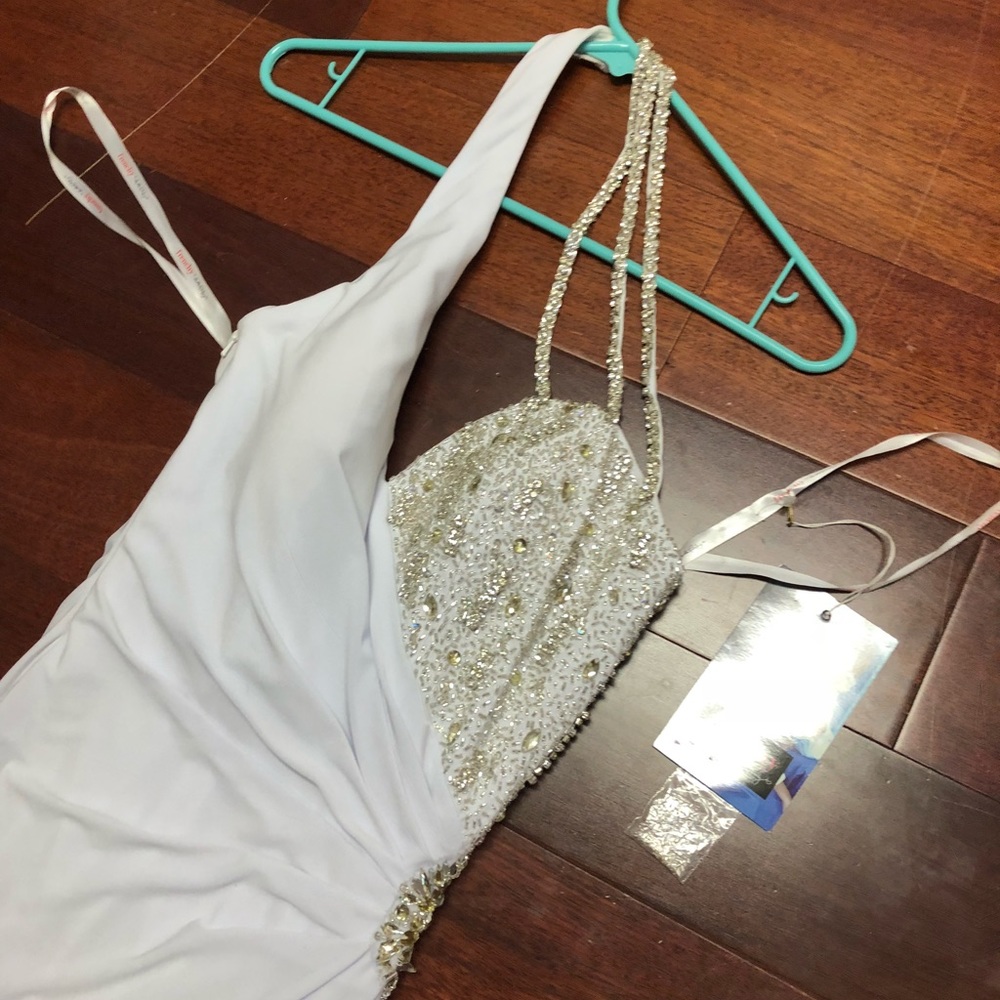 White Jersey Evening Gown